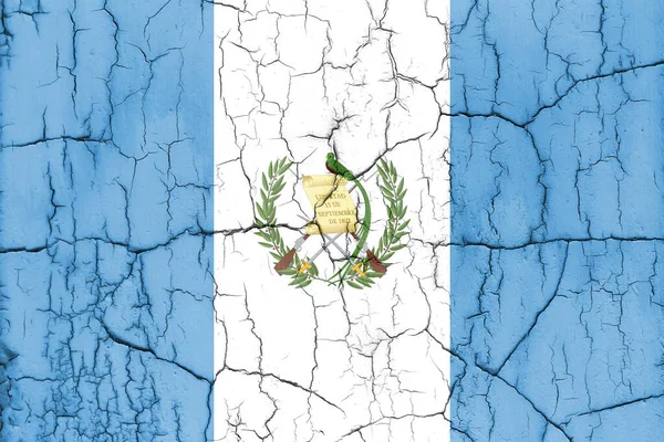 Texturiertes Foto Der Flagge Von Guatemala Mit Rissen — Stockfoto