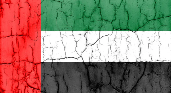 Foto Texturizada Bandera Emiratos Árabes Unidos Con Grietas —  Fotos de Stock