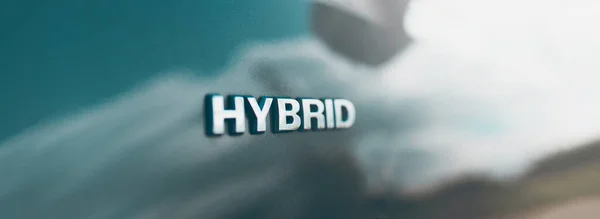 Close Hybrid Icon Car Body Environment Concept Panoramic Banner View — Fotografia de Stock