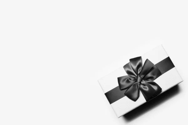 Close Gift Box Isolated White Background Copy Space Black Friday — Stock Photo, Image