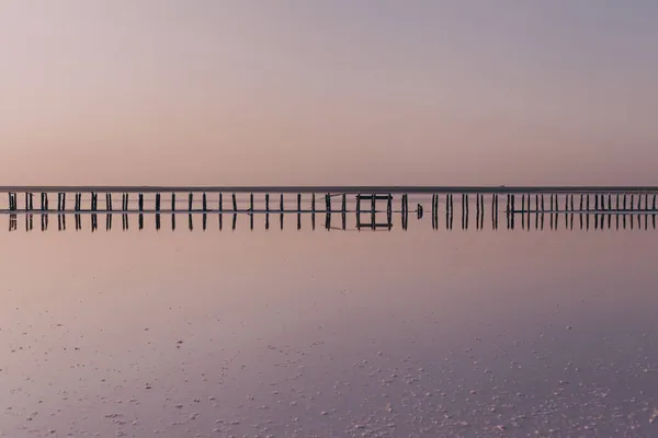 Красивий Пейзаж Солоному Рожевому Озері Текстури Природи Фони — стокове фото