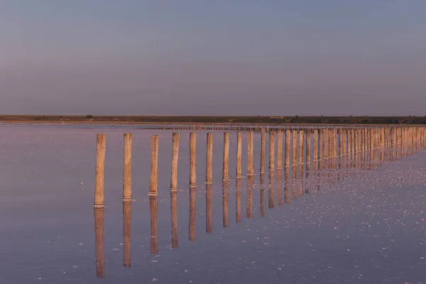 Prachtig Landschap Een Zoute Roze Meer Natuur Texturen Achtergronden — Stockfoto