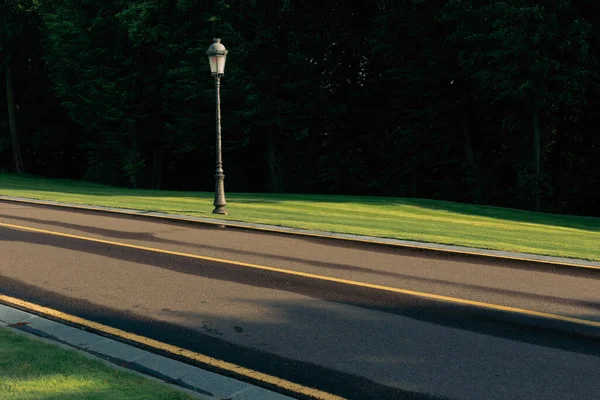 Road Beautiful Park Sun Lane Path Bench City — Stock Photo, Image