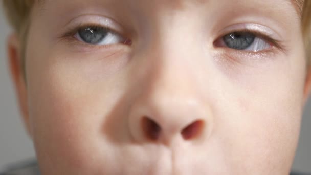 Kid Wow Wonder Face Emotion Facial Expression Překvapení Detailní Záběr — Stock video