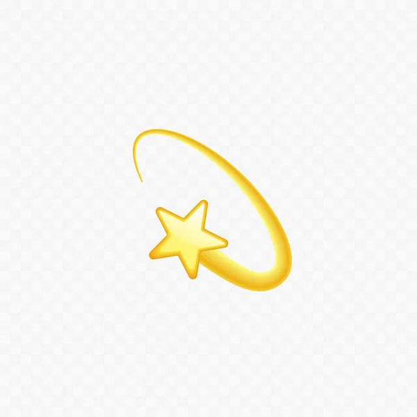 Shooting star emoji. Realistic golden star icon. Vector — Stock Vector