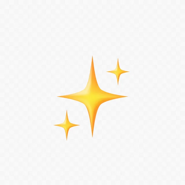 Parlayan yıldızlar emojisi. Gerçekçi yıldız ikonu. İzole edilmiş. Vektör — Stok Vektör