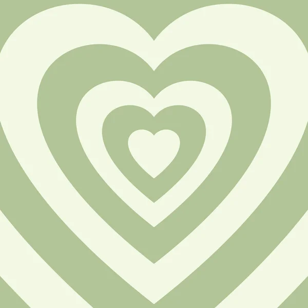 Padrão de coração verde. Psicadélico fundo abstrato. Vetor — Vetor de Stock