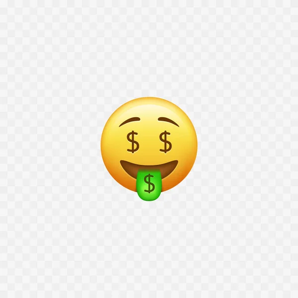 Money Emoji Dollar Sign Face Money Symbol Vector Illustration — Archivo Imágenes Vectoriales