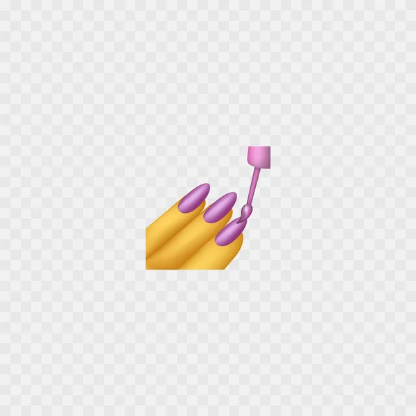 Maniküre Emoji Schöne Rosa Nägel Isolierte Vektorillustration — Stockvektor