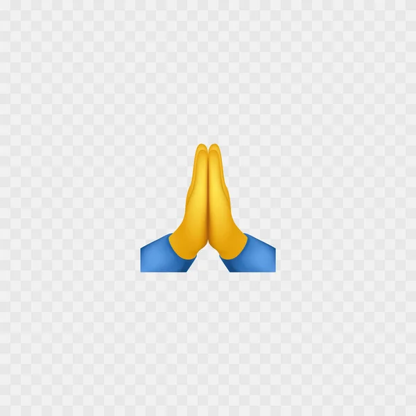 Prayer Hands Emoji Folded Hands Isolated White Vector Illustration — ストックベクタ