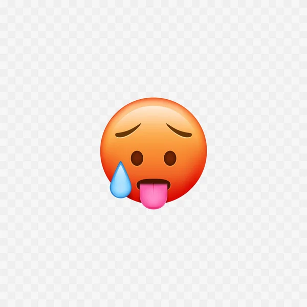 Καυτό Emoji Κόκκινο Πρόσωπο Ιδρώνει Μεμονωμένη Απεικόνιση Διανύσματος — Διανυσματικό Αρχείο