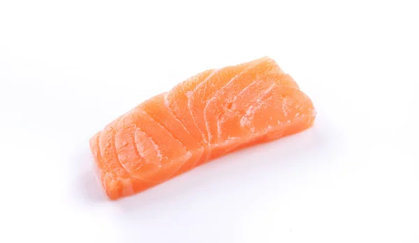 Primer Plano Sobre Trozo Sushi Sashimi Salmón Crudo Aislado Sobre —  Fotos de Stock