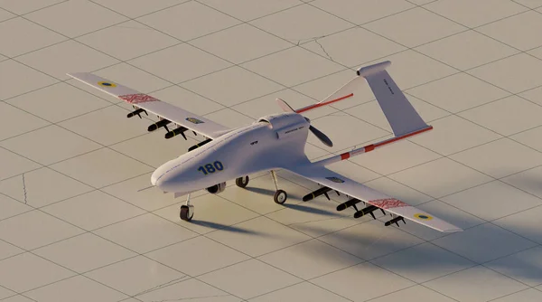 空中作战无人驾驶飞机的改装原型 — 图库照片