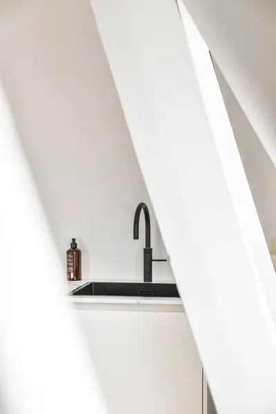 Design Interiores Pequena Cozinha Limpa Casa Moderna — Fotografia de Stock