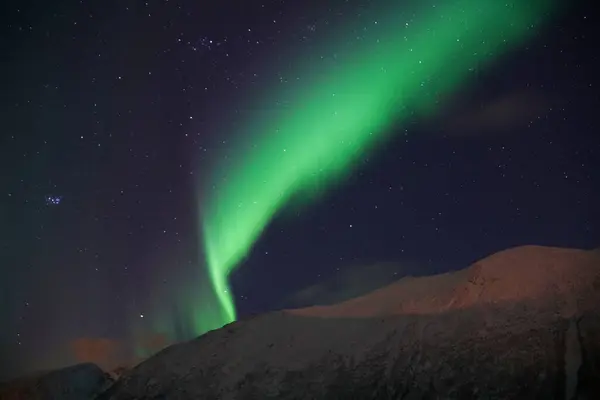 Espectacular Aurora Boreal Verde Rosa Tromso —  Fotos de Stock