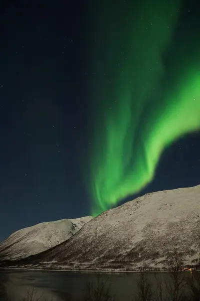Spectacular Green Pink Northern Lights Tromso — Stock Photo, Image