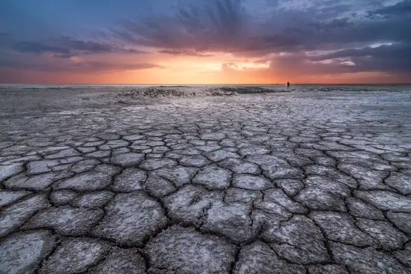 Atemberaubende Landschaft Mit Rauer Oberfläche Der Salzigen Lagune Toledo Unter — Stockfoto