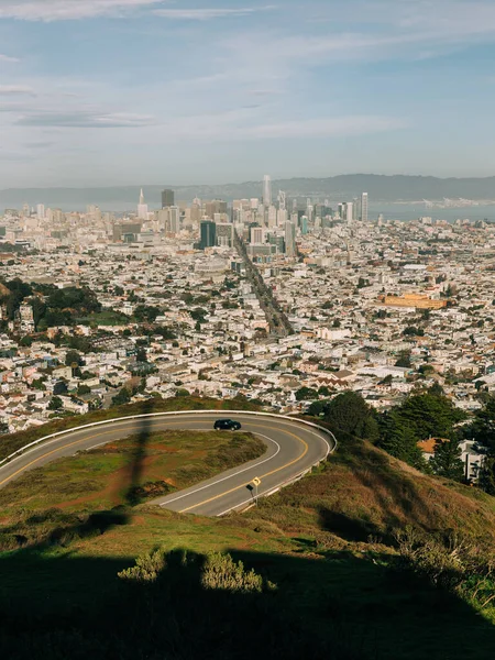 Majestic Cityscape San Francisco High Point Green Hill Blue Sky — Stock Photo, Image