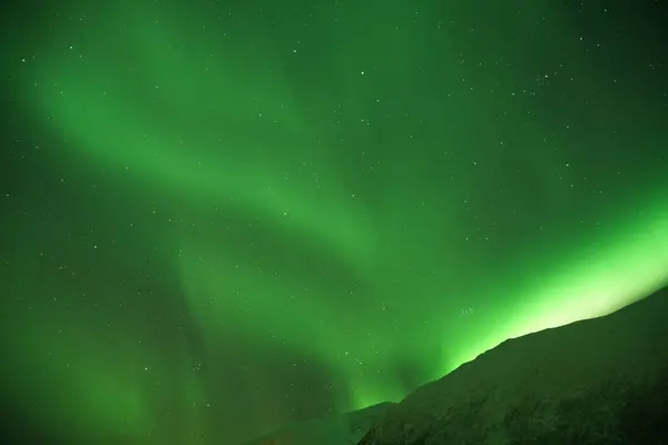 Spettacolari Aurore Boreali Verdi Rosa Tromso — Foto Stock