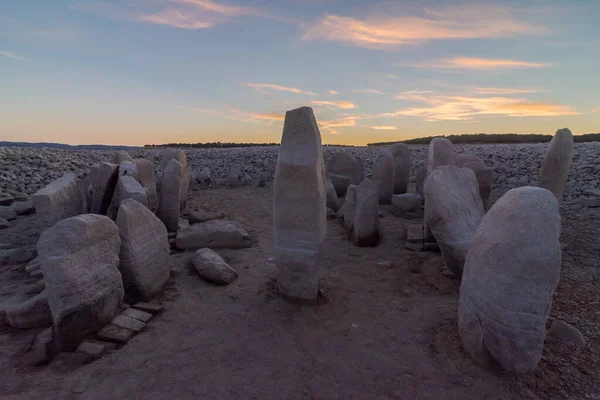 Dolmen Von Guadalperal Mit Antiken Megalithischen Monumenten Auf Trockenem Land — Stockfoto