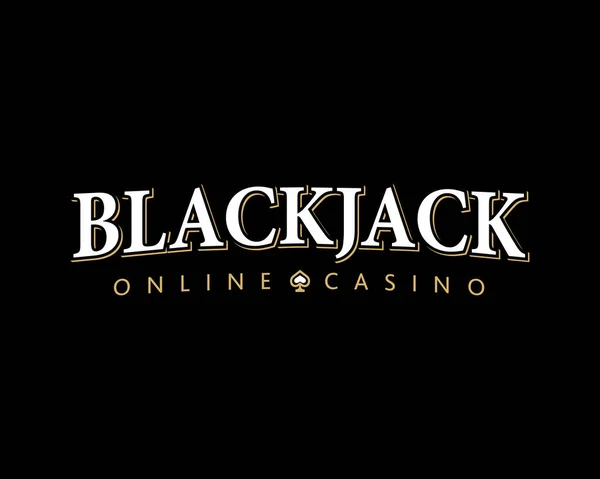 ブラックジャックオンラインカジノのロゴカードゲームベクトルイラスト — ストックベクタ