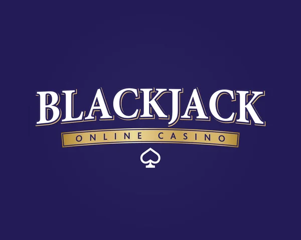 Blackjack casino en línea logo juego de cartas vector ilustración — Archivo Imágenes Vectoriales
