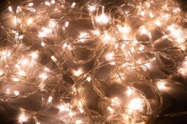 Noel ışıkları dokusu kapanıyor. Yeni Yıl.