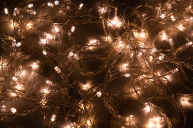 Noel ışıkları dokusu kapanıyor. Yeni Yıl.