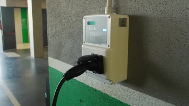 Tarragona Spain May 2022 Wall Mounted Electric Charger Home Garage — Video