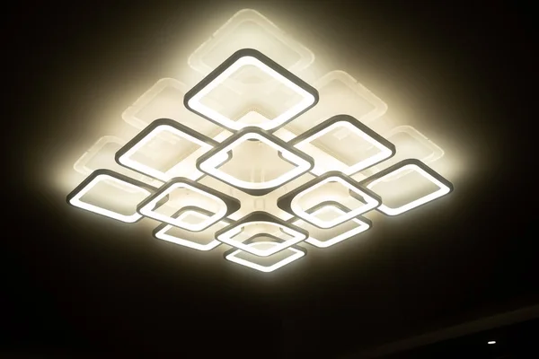 Lampes Led Intégrées Dans Plafond Luisant Dans Obscurité — Photo