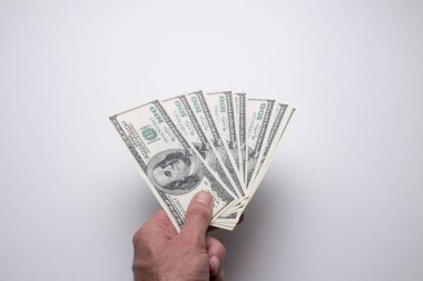 Dolar banknotlarının dokusu. Yüz dolar..