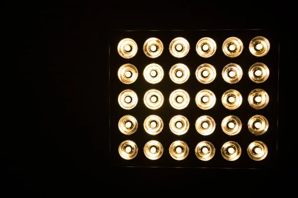 Glühbirnen Retro Stil Viele Lichter Form Eines Scheinwerfers Nahaufnahme — Stockfoto