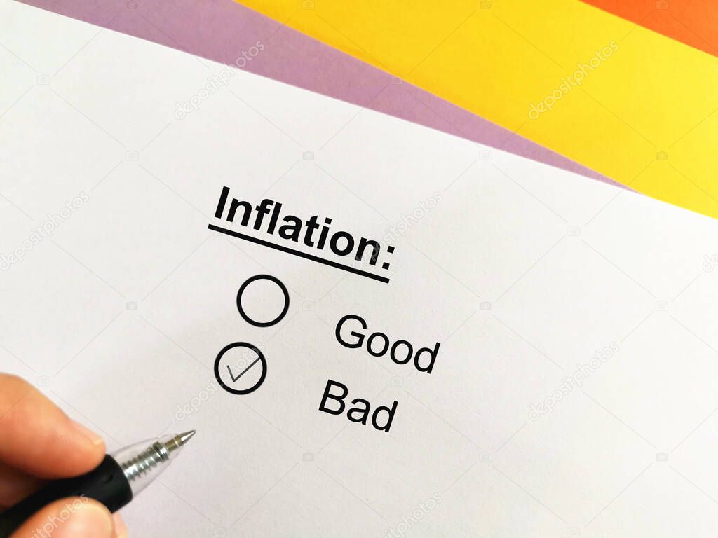 One person is answering question about inflation. He thinks inflation is bad.