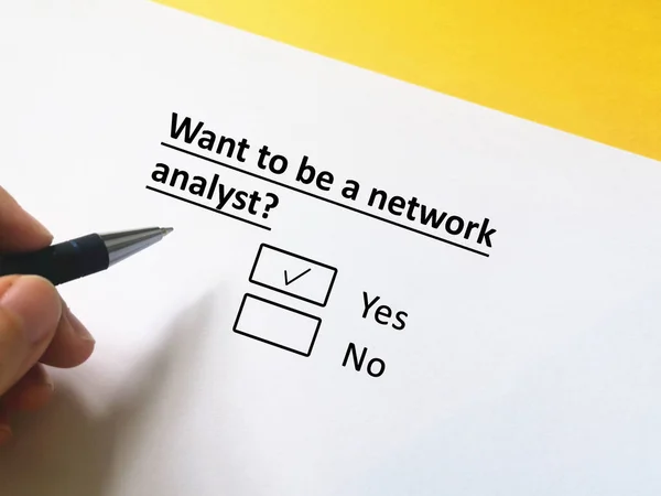 One Person Answering Question His Ambition Wants Network Analyst — Stock Photo, Image