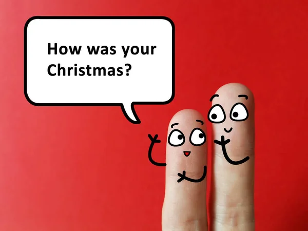 二本の指が二人として飾られている クリスマスのお祝いはどうだったの — ストック写真