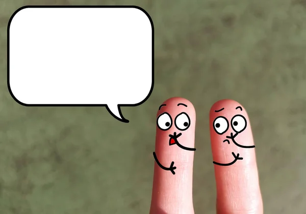 Dois Dedos São Decorados Como Duas Pessoas Discutindo Sobre Questões — Fotografia de Stock