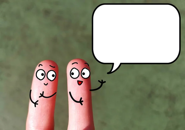 Dois Dedos São Decorados Como Duas Pessoas Discutindo Sobre Questões — Fotografia de Stock
