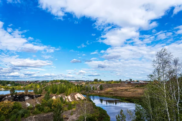 Bancos Rio Miass Perto Aldeia Balandino Perto Cidade Chelyabinsk Urais — Fotografia de Stock