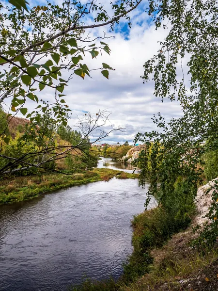 Břehy Řeky Miass Blízkosti Vesnice Balandino Blízkosti Města Čeljabinsk Jižní — Stock fotografie