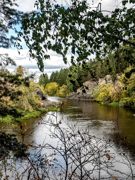 Břehy Řeky Miass Blízkosti Vesnice Balandino Blízkosti Města Čeljabinsk Jižní — Stock fotografie