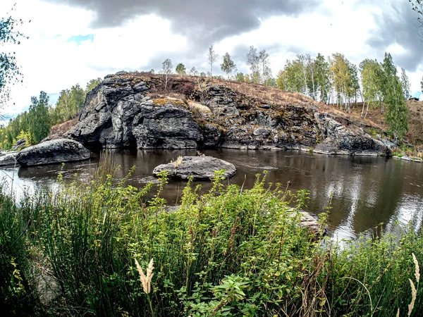 Riberas Del Río Miass Cerca Aldea Balandino Cerca Ciudad Chelyabinsk —  Fotos de Stock