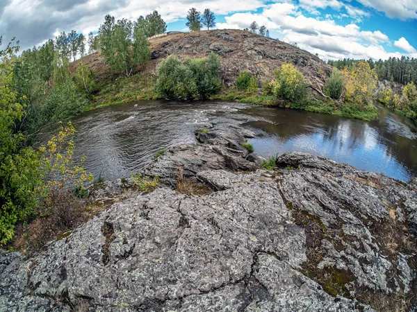 Břehy Řeky Miass Blízkosti Vesnice Balandino Blízkosti Města Čeljabinsk Podzim — Stock fotografie