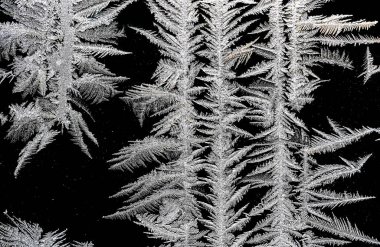 Pencere camında harika buz desenleri var.