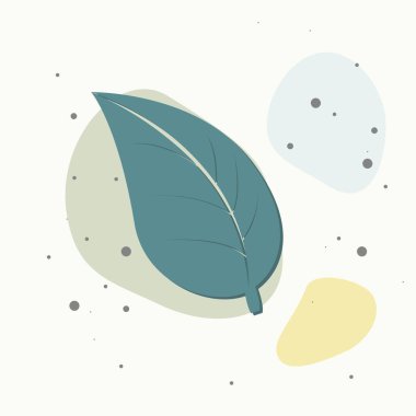 Renkli arkaplanda vektör yaprağı simgesi. Kolayca düzenlemek için katmanlar gruplandırıldı. Tasarımın için..