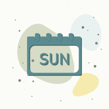 Çok renkli arka planda haftanın takvim günü. Kolayca düzenlemek için katmanlar gruplandırıldı. Tasarımın için..