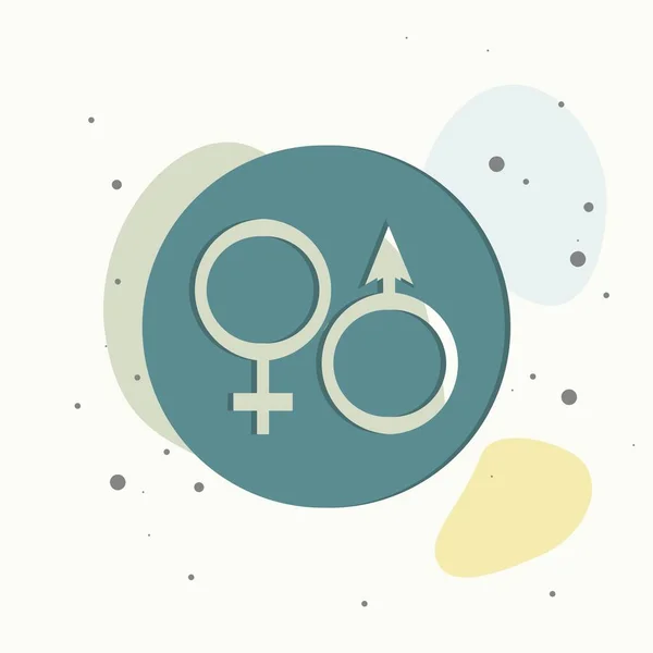 Cinsiyet Sembolünün Vektör Simgesi Çok Renkli Bir Geçmişi Olan Kadın — Stok Vektör