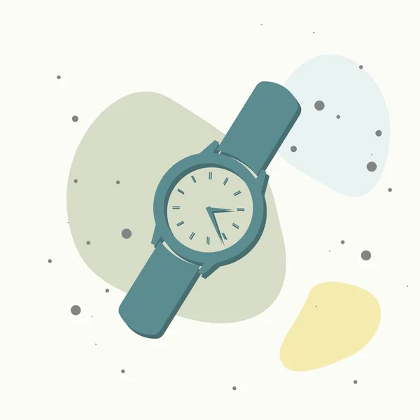 Clásico Reloj Pulsera Masculino Icono Del Reloj Reloj Vector Icono — Vector de stock