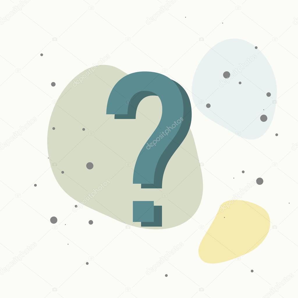 Question mark icon. Flat icon question mark on multicolored background. Layers grouped for easy editing illustration. For your design.
