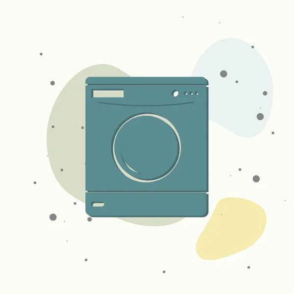 Máquina Lavar Ícone Vetorial Fundo Multicolorido Camadas Agrupadas Para Fácil — Vetor de Stock