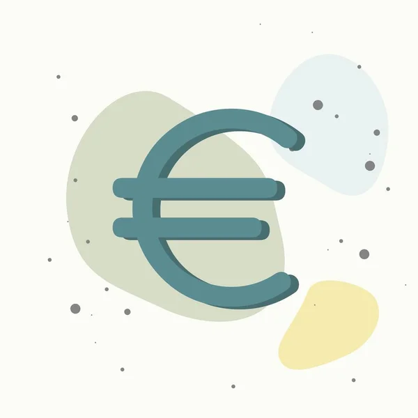 Imagen Vectorial Del Signo Del Euro Sobre Fondo Multicolor Capas — Vector de stock